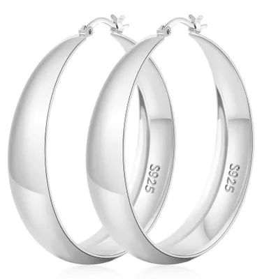 Immagine prodotto di Solidchoice - Orecchini a cerchio in argento 925 per donna, ipoallergenici