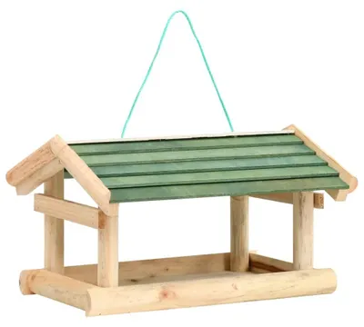 Image de Mangeoire pour oiseaux - Distributeur suspendu en tissu - 35 x 29,5 x 21 cm - Pour l'extérieur, jardin, balcon - Vert armée