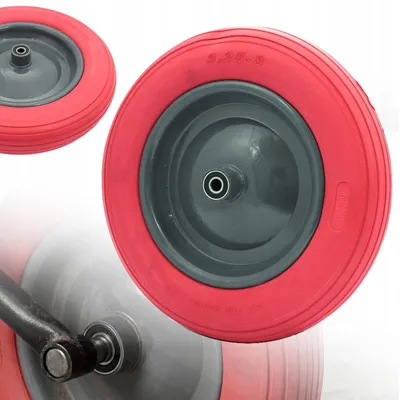 Produktbild von Vollgummi-Schubkarrenrad aus Polyurethan, 360 mm, 3.50-8 Achse, Kofferrad