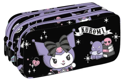 Produktbild von Großes Schul-Federmäppchen mit drei Fächern, COOLPACK-Beutel von KUROMI, geräumig, im Kawaii-Stil