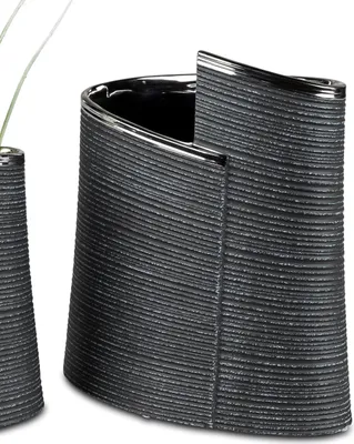 Produktbild von Deko Vase ANTHRAZIT WRAP H. 25cm B. 21cm silber grau Keramik Formano