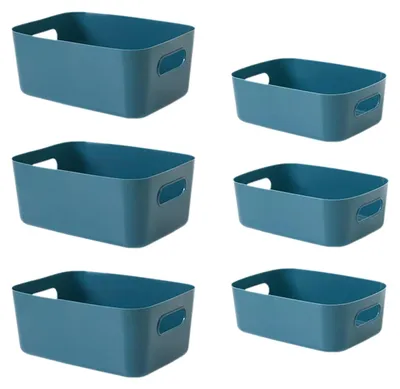 Produktbild von Omgoods – 6 Kunststoff-Aufbewahrungsboxen mit Griffen für die Organisation