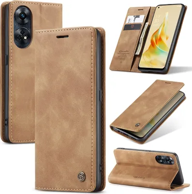 Immagine prodotto di Custodia Oppo Reno8 T, Custodia retrò in Finto cuoio con funzione stand per Oppo Reno8 T Marrone
