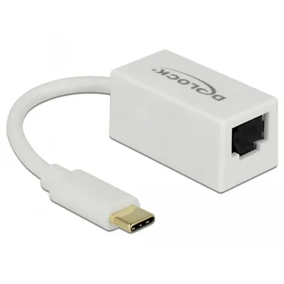 Produktbild von Adapter USB 3.0 Type-C" > 1 x Gigabit LAN RJ45 kompakt weiß Delock