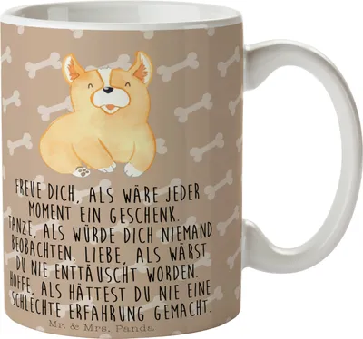 Produktbild von Mr. & Mrs. Panda Trinkbecher Corgie - Hundeglück - Geschenk, Kaffeetasse, Lebensfroh, Corgi, Teetasse, Kaffeebecher, Motivation, Hund, Becher, Tasse, Lebensfreude