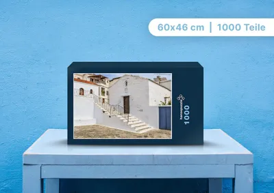 Produktbild von hansepuzzle 99352 - Skopelos Puzzle, 1000 Teile, Reisen, 60,0 x 46,0cm mit hochwertiger Aufbewahrung, Kartonbox und wiederverschließbarem Beutel