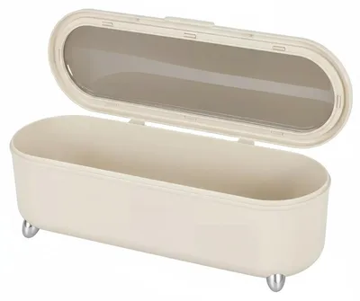 Besteckhalter mit Deckel und Abtropfgitter, 26,5 x 9,5 x 8,5 cm