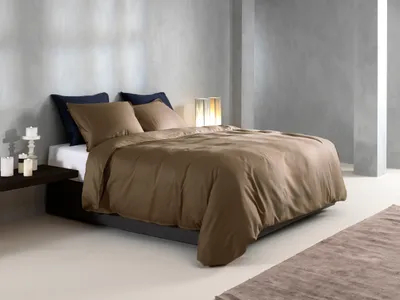 Productafbeelding van Zohome Satinato dekbedovertrek - 135x200 cm – Katoensatijn – Hoogwaardige beddengoed met effen design – Zacht – Ademend en huidvriendelijk – Inclusief kussensloop van 80x80 cm – Taupe