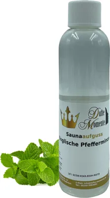 Produktbild von Dufte Momente | Saunaduft Konzentrat Englische Pfefferminze 250ml | naturreine und natürliche ätherische Öle | vegan und ohne Tierversuche