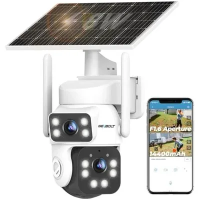 Zdjęcie produktu dla Kamera monitoringu WIFI solarna dual obiektyw 3MP IP66 zewnętrzna 24/7