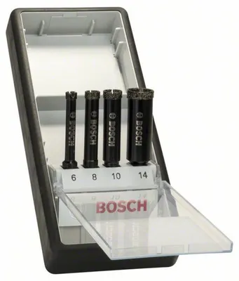 Produktbild von Bosch Diamantnassbohrer-Set Robust Line, 4-teilig, 6, 8, 10, 14 mm 2607019880
