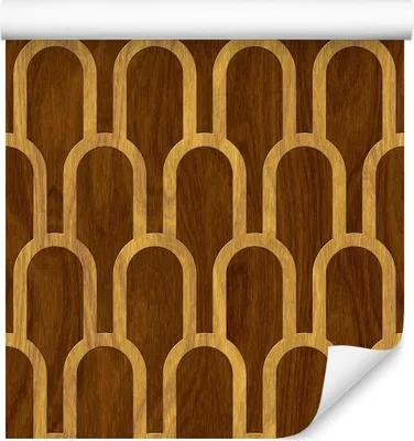 Obrázek produktu pro 10m VLIES WALLPAPER role dekorativní dřevěné oblouky ABSTRACT vzor dřevo vzhled obývací pokoj ložnice 6503