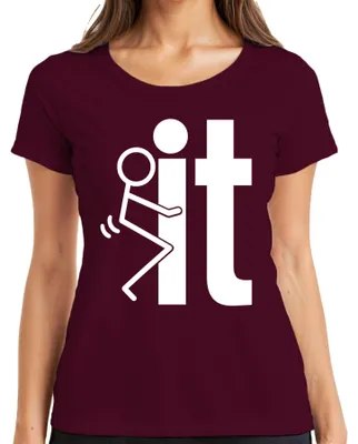Produktbild von Lustiges Strichmännchen Buchstabe L Humor Witzig Sarkasmus Party Damen T-Shirt, Burgundy, L