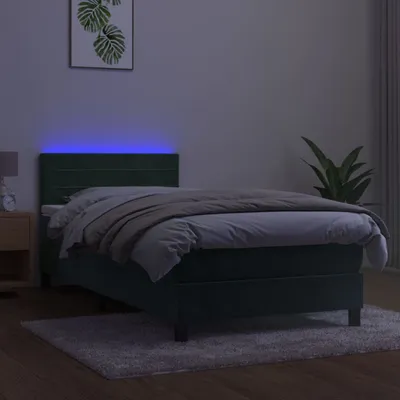 Produktbild von Maison Exclusive - Boxspringbett mit Matratze & LED Dunkelgrün 90x200 cm Samt