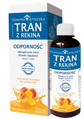 Obrázok produktu pre Nápoj s príchuťou manga a broskyne ""Energetický výkon z tresky z morského psa"", 250 ml