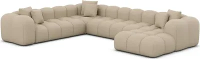 Produktbild von Echtleder U-Form XXL Wohnlandschaft Valora Beige Rechts