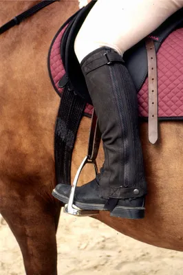 Produktbild von AMKA Kurz Chaps Minichaps Beinchaps Reitchaps Reitletten pflegeleicht-waschbar in S & Schwarz