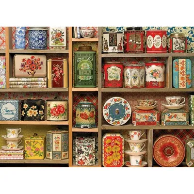 Image de COBBLE HILL Puzzle Vintage Boîtes à thé 1000 pièces
