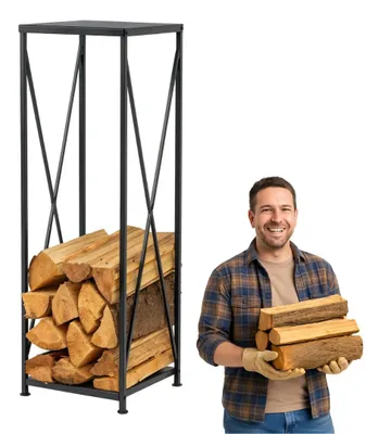 Produktbild von Anwicar Kaminholzregal Innen, Schwarz 34 x 33 x 112 cm