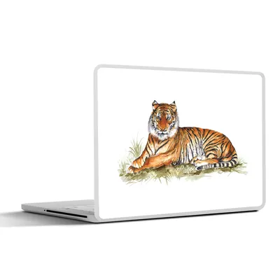 Produktbild von MuchoWow® Laptop Aufkleber Sticker Cover Tiger - Gemälde - Orange 30x21 cm - Sticker für Laptop - Selbstklebend