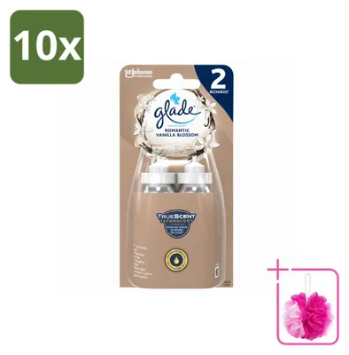 Imagen del producto de 10 recambios para ambientador Glade Sense & Spray - Aroma Romántica de Vainilla - 18 ml - Paquete económico - 10 unidades