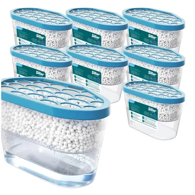 Image de Déshumidificateurs Sillar, capacité 600 ml, sans odeur, lot de 8 – Absorbeurs d'humidité pour salle de bain et armoires