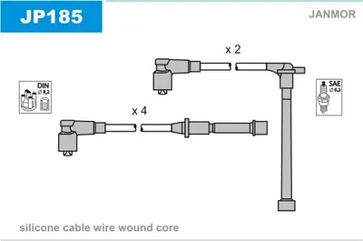 Produktbild von JANMOR JP185 Zündkabelsatz Zündleitungssatz für NISSAN Pathfinder II (R50)