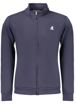 Produktbild von Herren Langarm-Sweatshirt Blau mit Reißverschluss und Logodruck