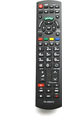 A remote control is shown against a white background.