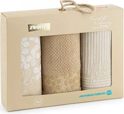 Produktbild von Set Geschirrtücher, 3-teilig, Baumwolle Flores Beige
