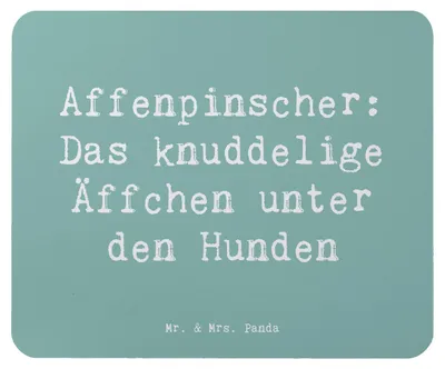 Produktbild von Mr. & Mrs. Panda Mouse Pad Spruch Affenpinscher Äffchen - Meeresbrise - Geschenk, kleiner Hund, quirlig, Familienhund, Hundeliebhaber, Hunderassen, Mauspad, lebhaft