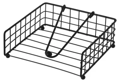 Quadratischer Serviettenhalter aus Metall, 19x19x7 cm, schwarz