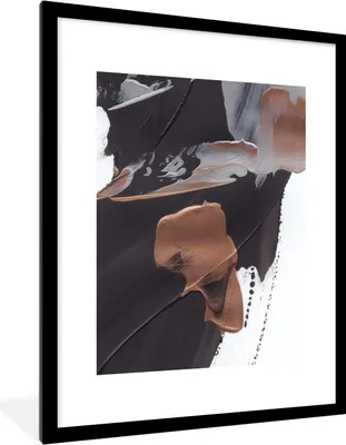 Produktbild von MuchoWow® Gerahmtes Poster Abstrakt - Farbe - Gold 60x80 cm - Poster mit Schwarzem Bilderrahmen Wandposter Rahmen Foto Bilder - Wohnzimmer - Dekorationen - Prämie