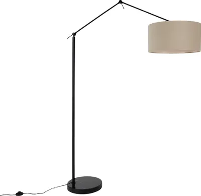 Produktbild von Stehleuchte Schwarz mit Schirm HellBraun 50 cm Verstellbar EdiTor