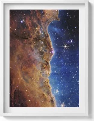 Produktbild von Kosmos und Sterne Bilder NASA– Wandbild mit Rahmen – Gerahmtes Bild  – Wanddekoration – 60x80 cm –  Weiß Rahmen