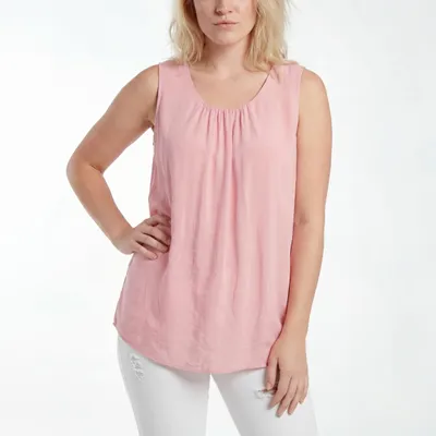 Produktbild von Top Long Shirt ärmelloses Sommer Oberteil Rundhals 36-50 für Damen
