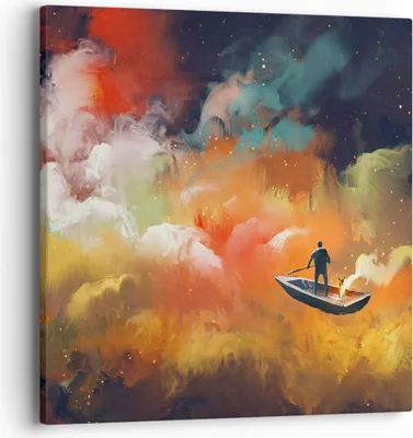 Produktbild von Bild auf Leinwand - Leinwandbild - Abstraktion Boot - 40x40cm - Wand Bild - Wanddeko - Wandbilder - Leinwanddruck - Bilder - Kunstdruck - Wanddekoration - Leinwand bilder - Wandkunst - AC40x40-3803