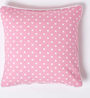 Produktbild von HOMESCAPES Kissenbezug in Rosa mit Punkten, 100% Baumwolle, 45 x 45 cm