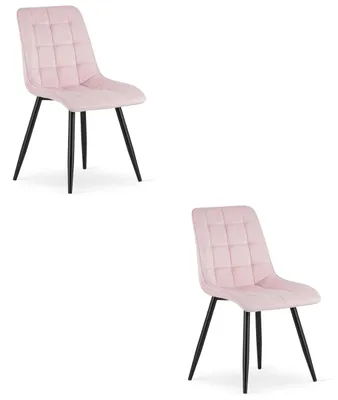 Imagen del producto de Sillón - Leobert - Dos piezas - Terciopelo rosa claro / Patas negras - Juego de 2