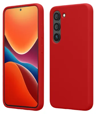 Produktbild von kwmobile Handyhülle für Samsung Galaxy S23 Hülle - Case Silikon - Kabelloses Laden - Schutzhülle Cover in Klassisch Rot
