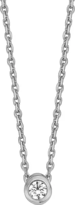Produktbild von New Bling 9NB-0522 Silberne Halskette mit Anhänger - Zirkonia - 3 mm - Ankerglied - 40 + 5 cm - Silber