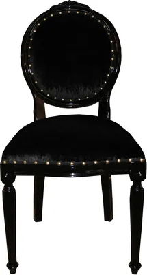 Produktbild von Casa Padrino Barock Medaillon Luxus Esszimmer Stuhl ohne Armlehnen in Schwarz / Schwarz - Limited Edition