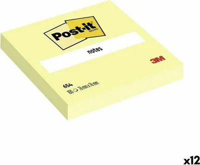 Obrázek produktu pro Samolepicí bločky Post-it 654 žluté 76 x 76 mm (12 kusů)