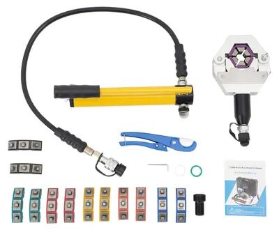 Image de Kit presse à tuyau hydraulique,manuelle, 7 matrices incluses, jaune