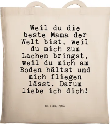 Produktbild von Mr. & Mrs. Panda Tote Bag Weil du die beste... - Transparent - Geschenk, Sprüche, Muttertag, totebag, Baumwolltasche, Jutebeutel, Liebe, Uni Tasche, Mutter, Schultasche
