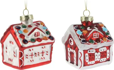 Produktbild von Hanger huisje rood 8cm display a 12st