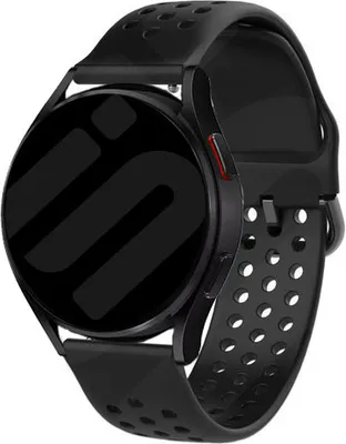 Produktbild von Strap-it Samsung Galaxy Watch 6 Classic 43mm Admendes Silikon Armband (Schwarz)