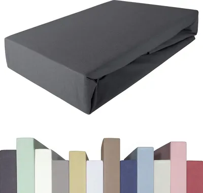 Produktbild von Elastisches Jersey-Bettlaken, grau, für Wasserbetten
