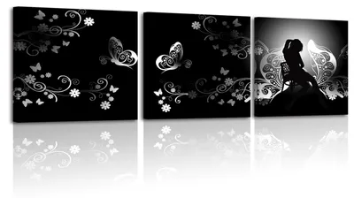 Image de Solidchoice - Décoration murale abstraite sur toile, noir et blanc, avec cadre