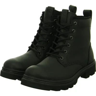 Produktbild von Ecco Damen Schnürstiefeletten/ Combat Boots GRAINER Schwarz Glattleder Größe: 40